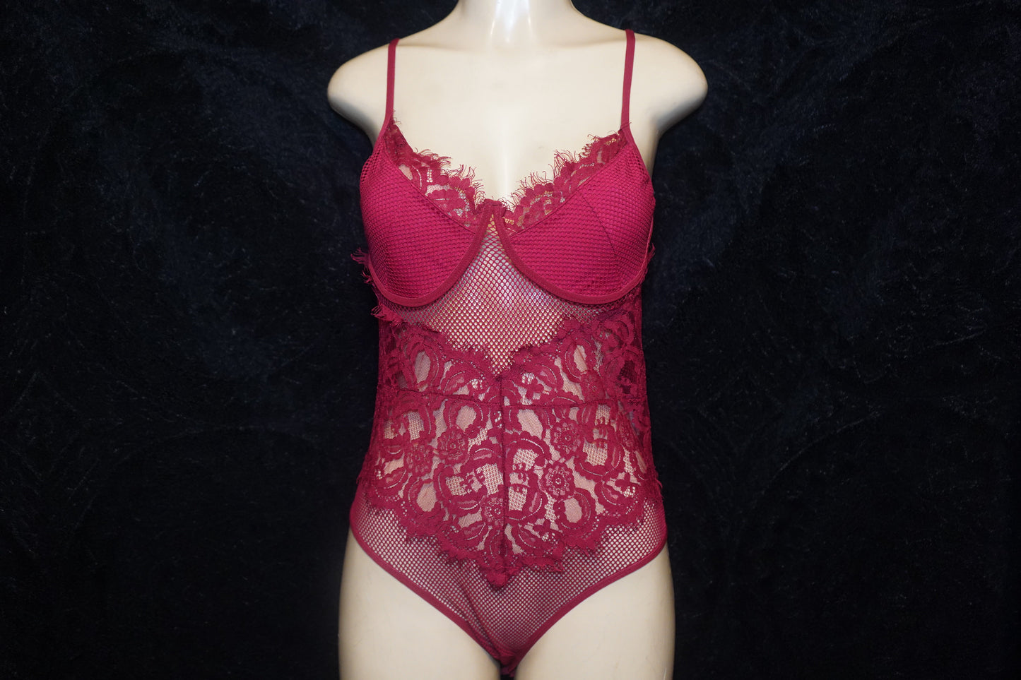 Mesh & fishnet teddy