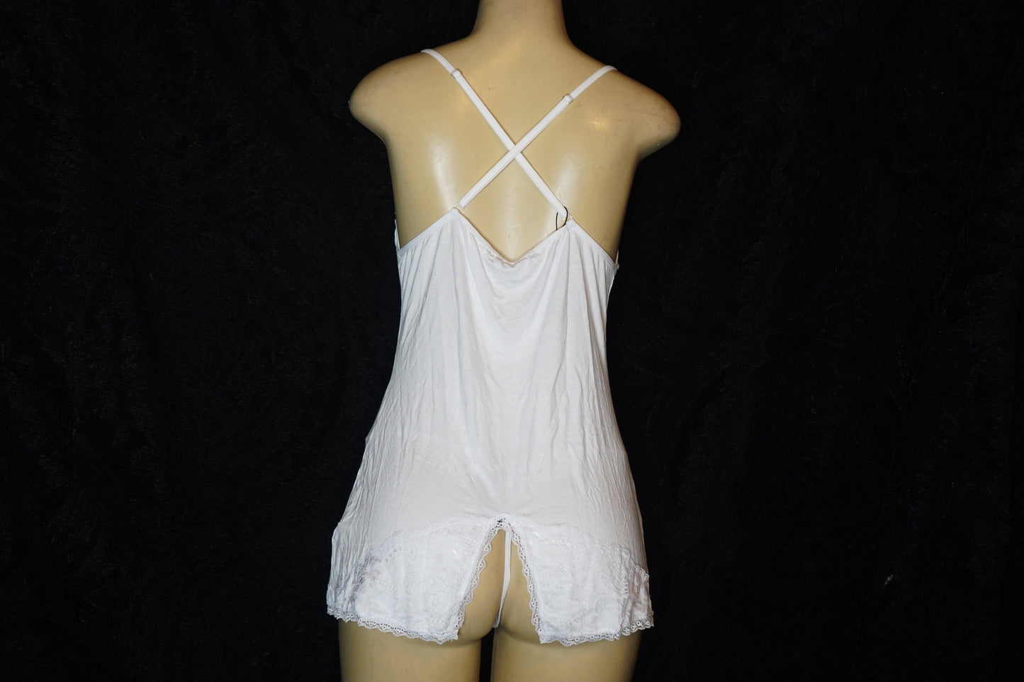 Cotton & lace nightie with G-string