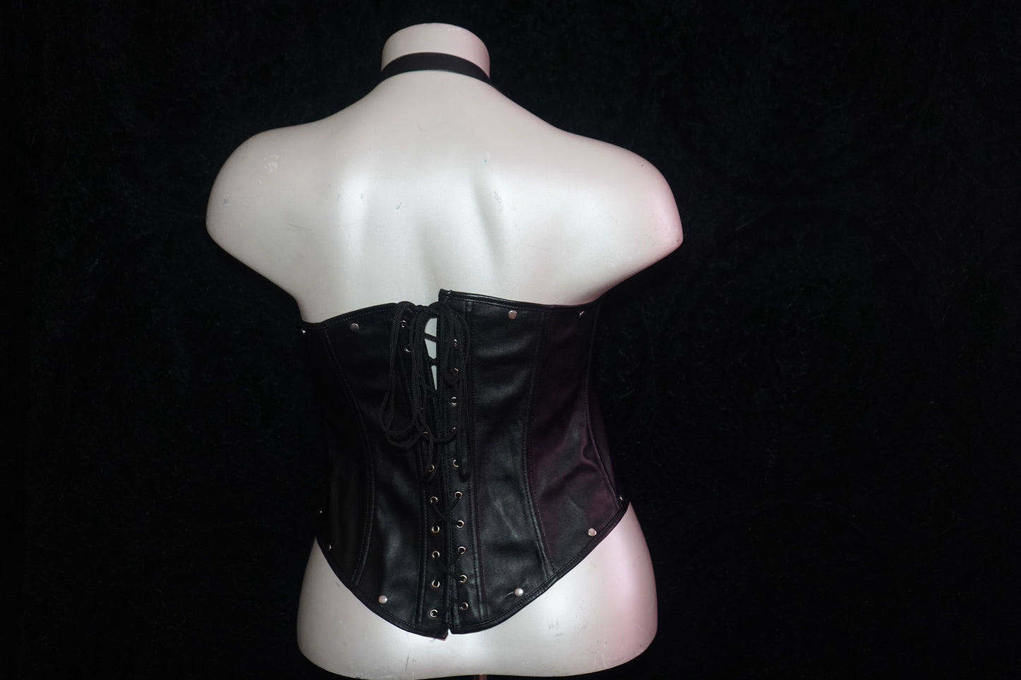Faux leather corset top & thong