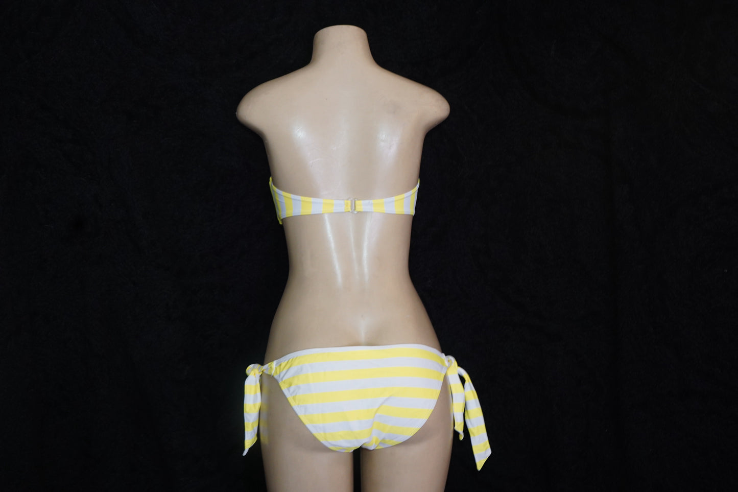 yellow & white striped 2 pc bikini swimsuit