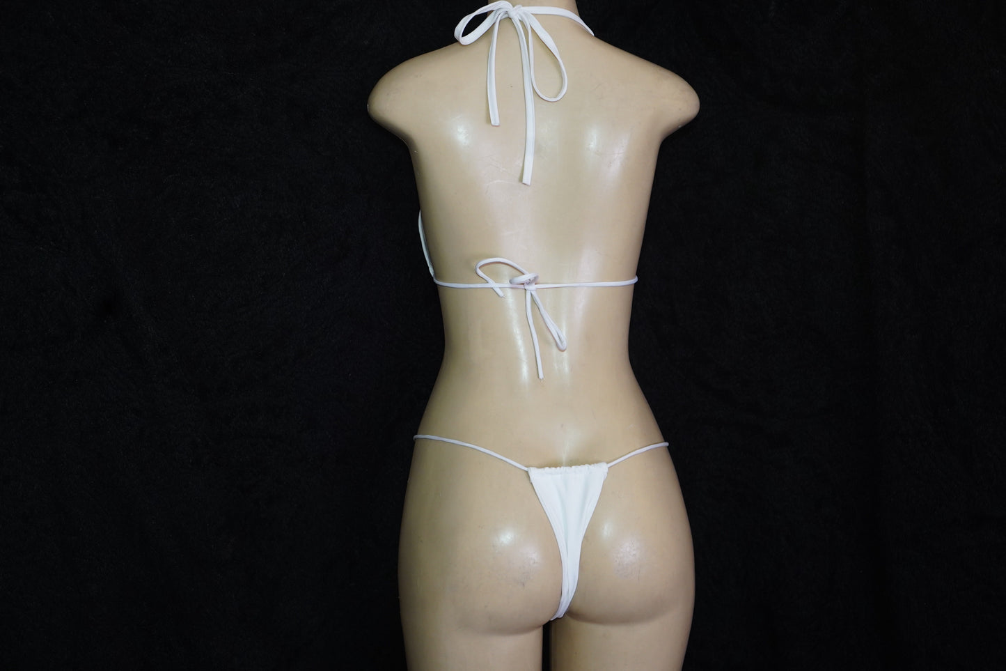 White & yellow designer 2pc thong swimsuit