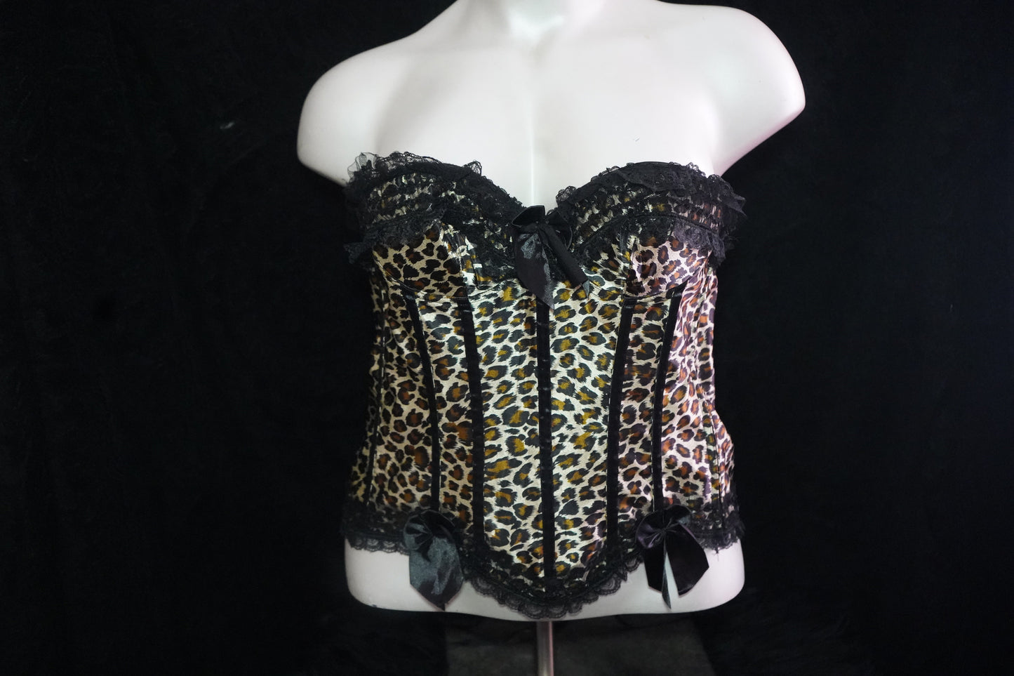 Cheetah print corset and thong