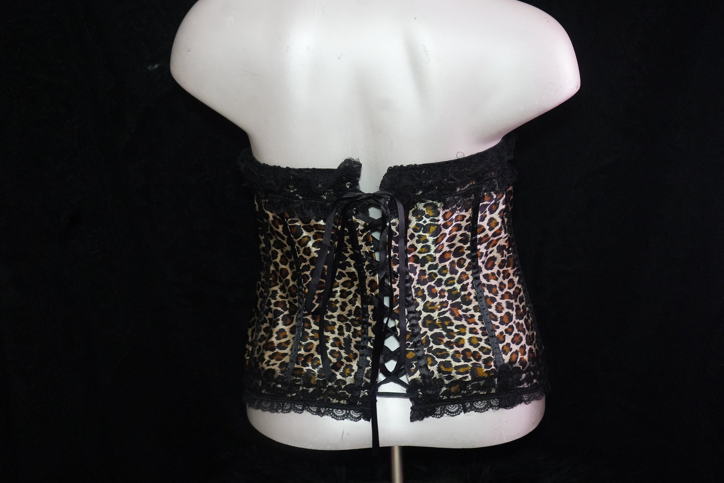 Cheetah print corset and thong