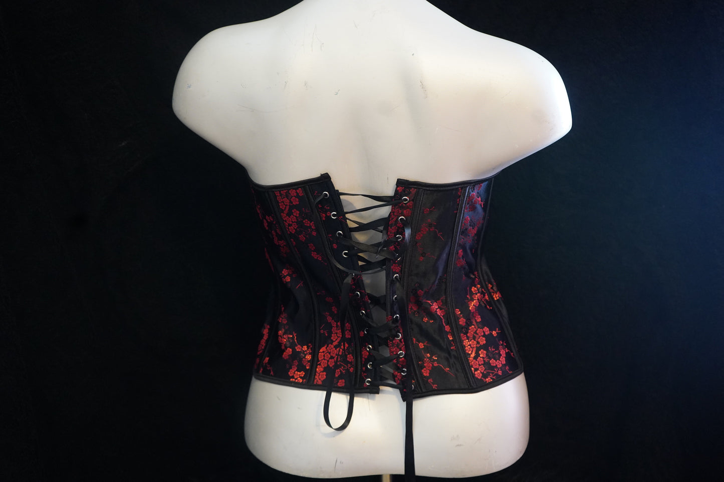 Cherry blossom print corset top strapless with thong