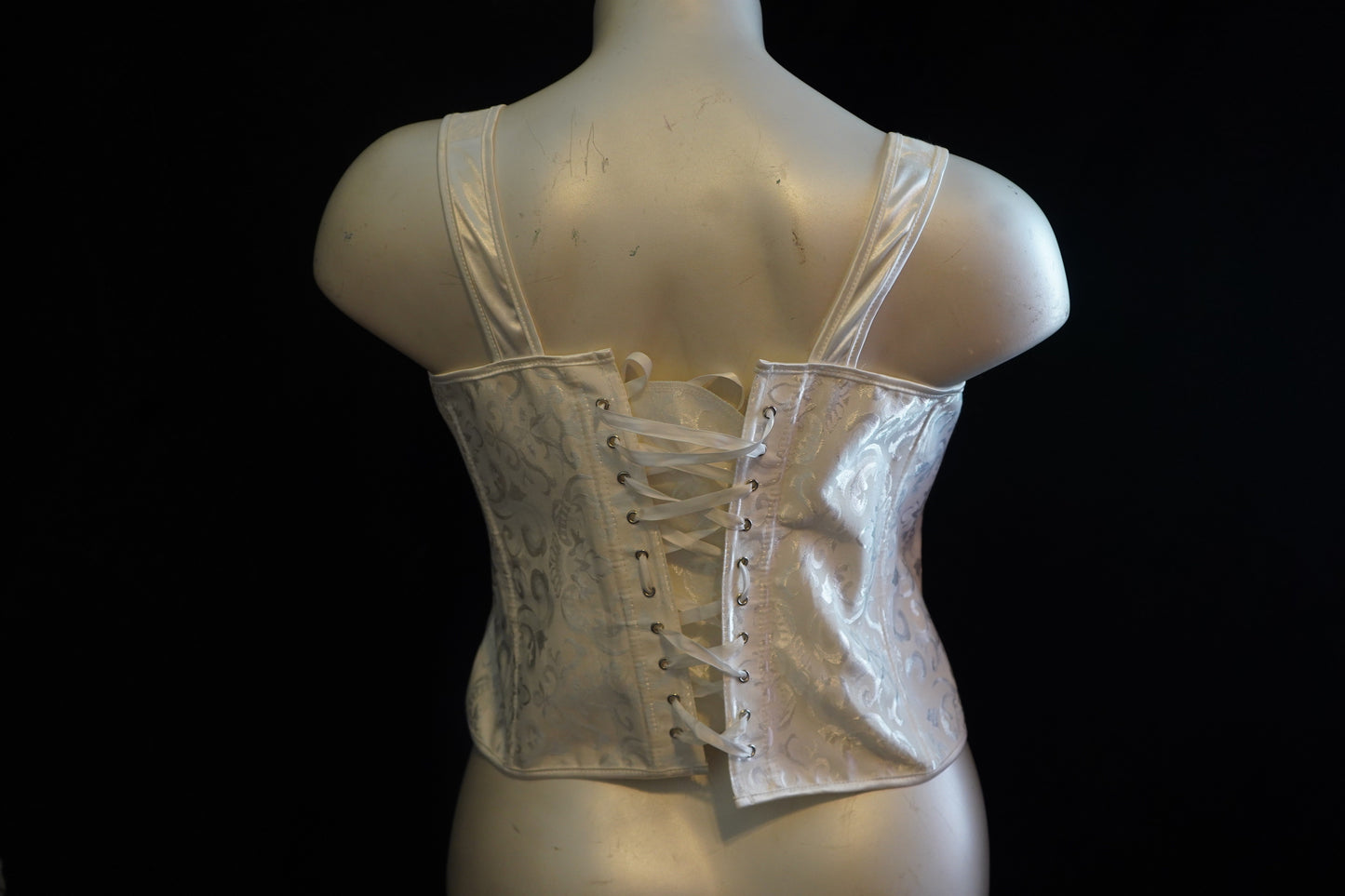 Paisley print corset with straps and  thong