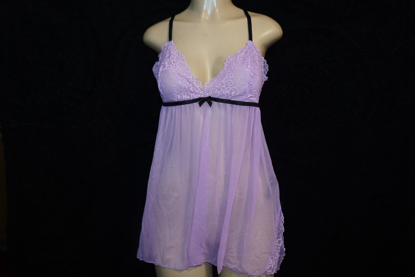 mesh baby doll with front slits