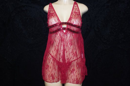 mesh baby doll and g-string