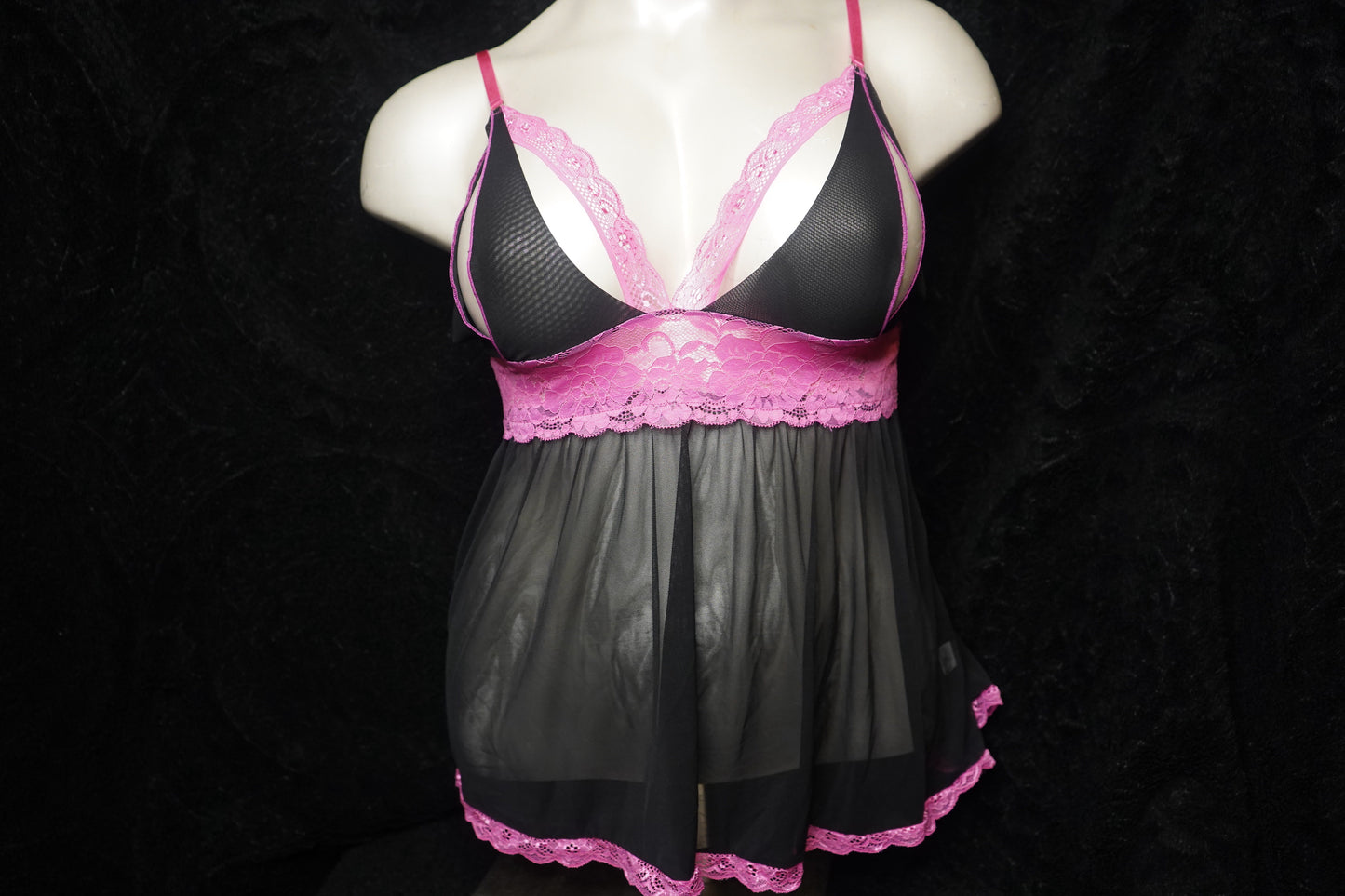 lace and sheer baby doll with g-string