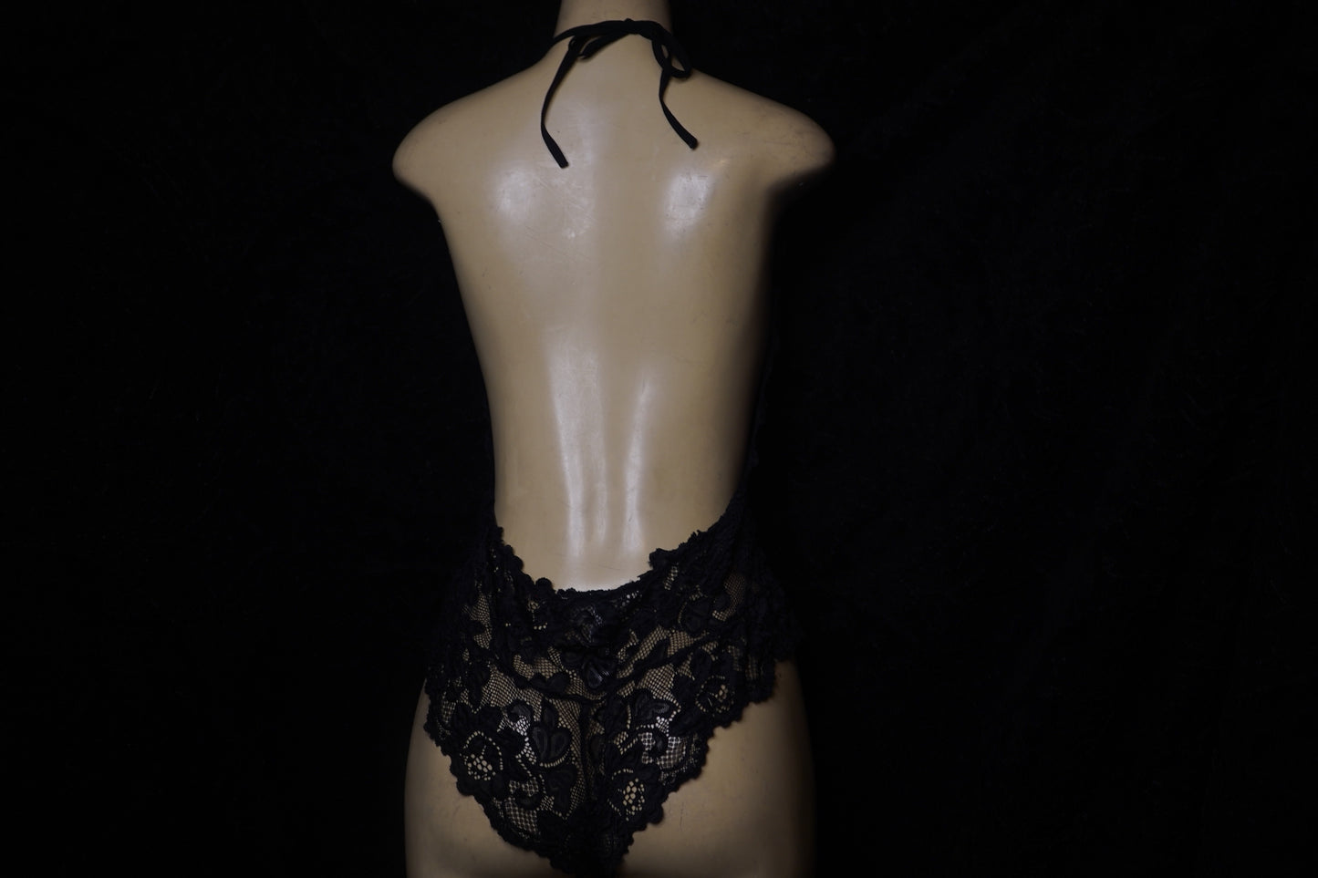 halter lace teddy no snaps