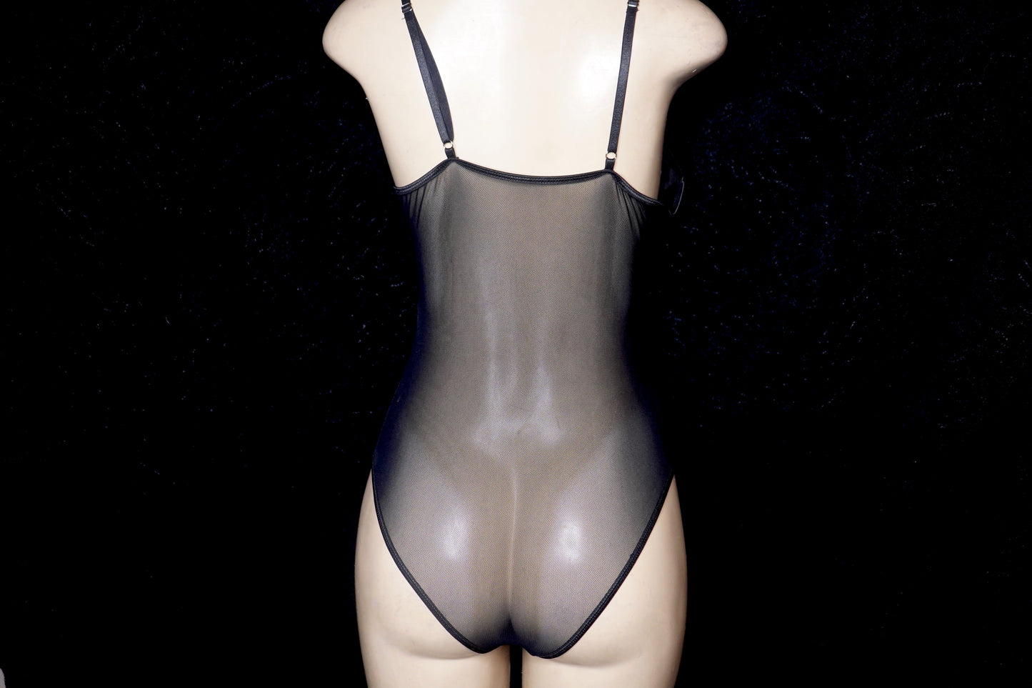 mesh and sheer back teddy