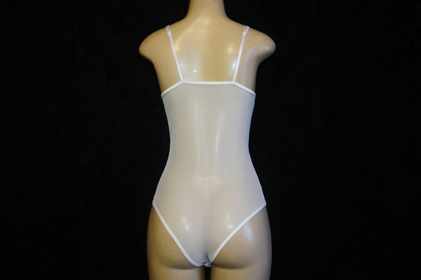 White mesh & nylon teddy with snaps