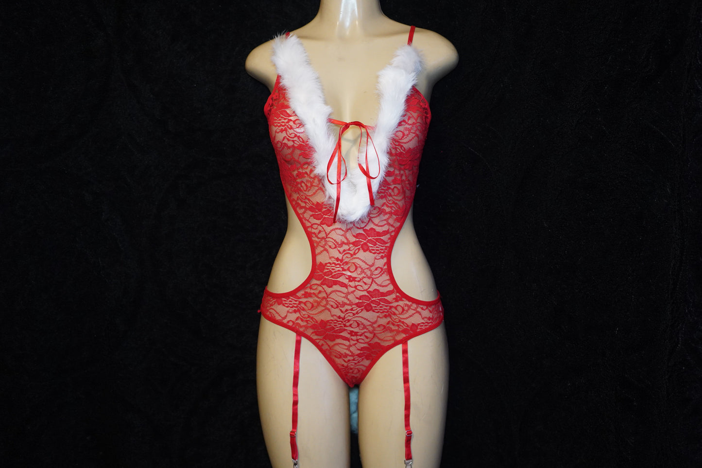 Mesh Tie Teddy with garter