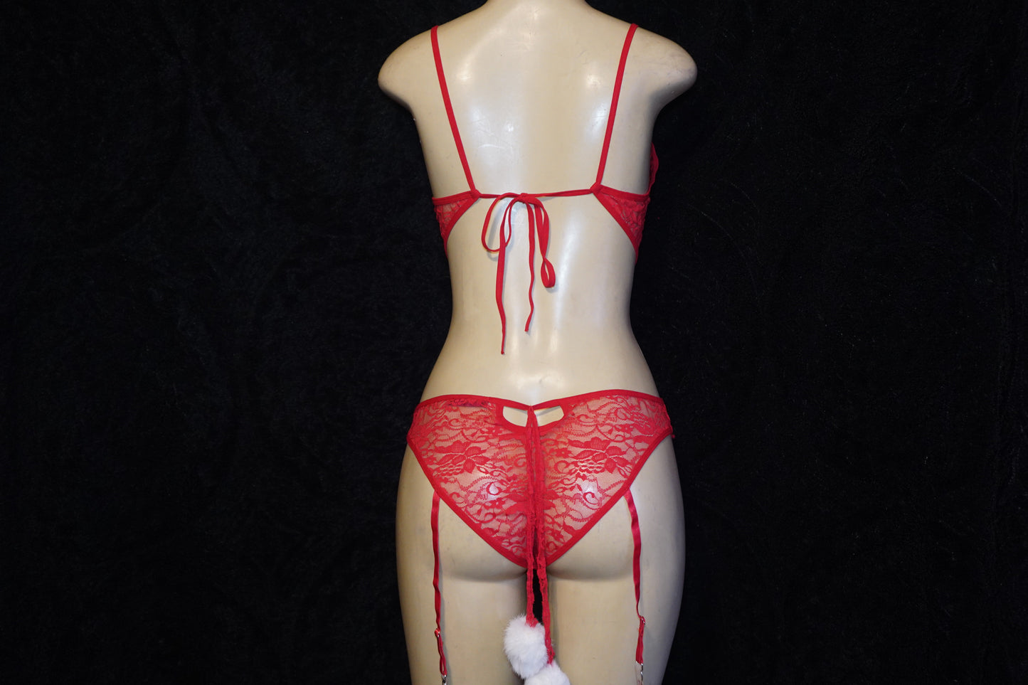 Mesh Tie Teddy with garter