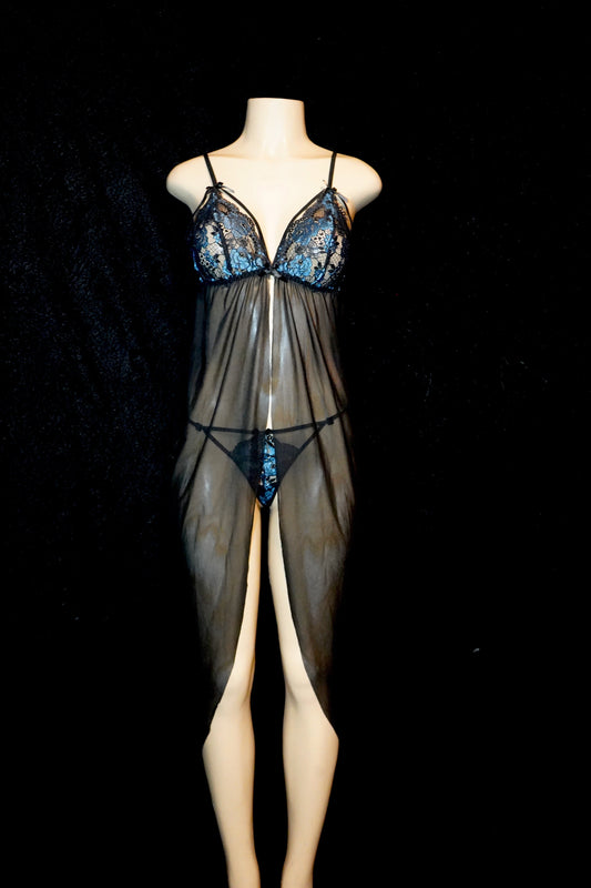 sheer and lace nighty with G-string