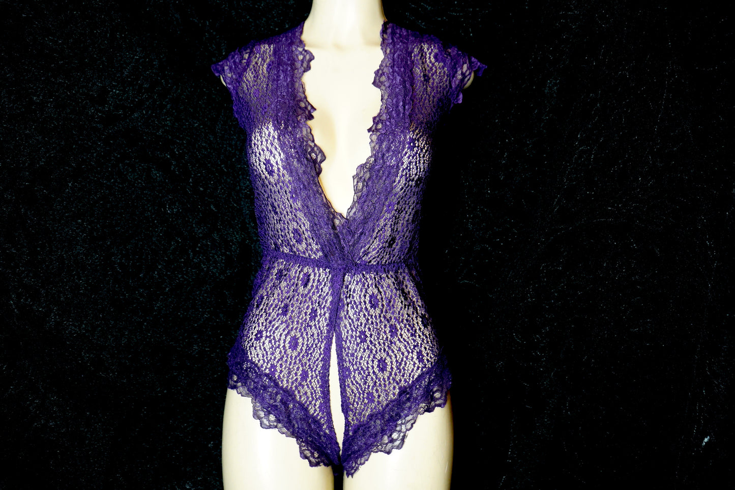 Mesh crotchless romper