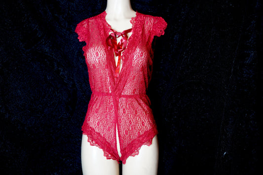 Mesh crotchless romper