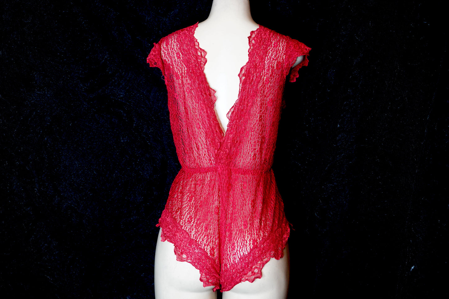 Mesh crotchless romper