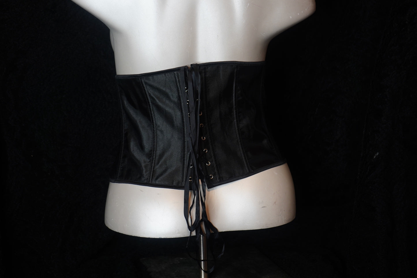 Satin feel under bust Corset with G-string