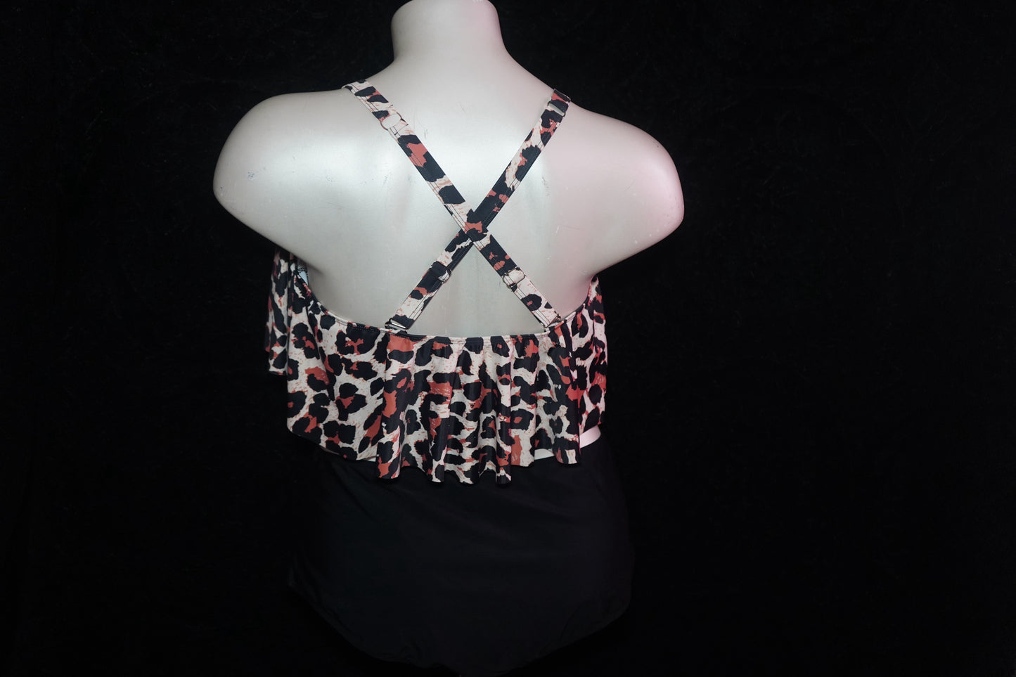 Cheetah cross -back 2pc bathing suit