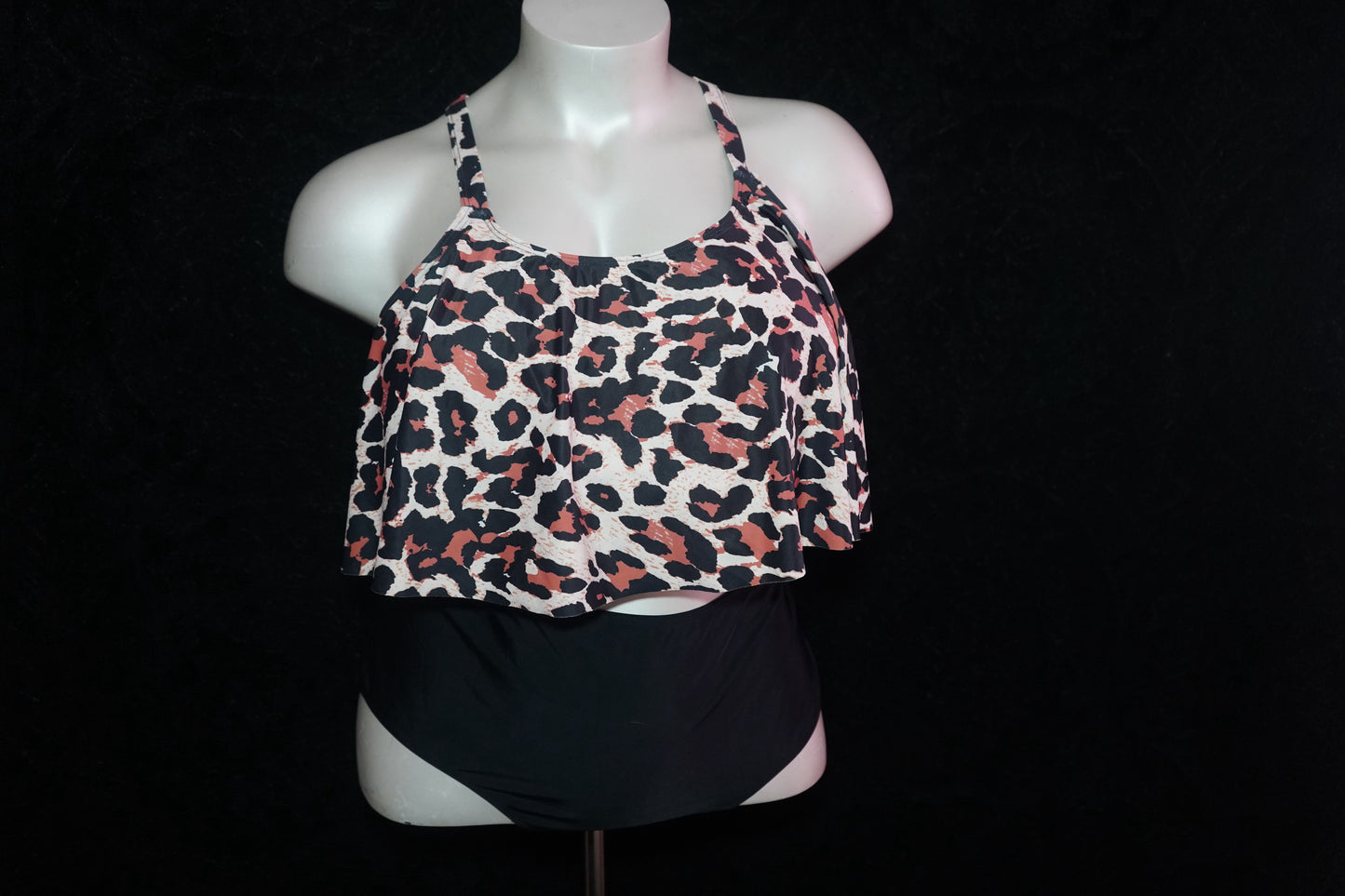 Cheetah cross -back 2pc bathing suit