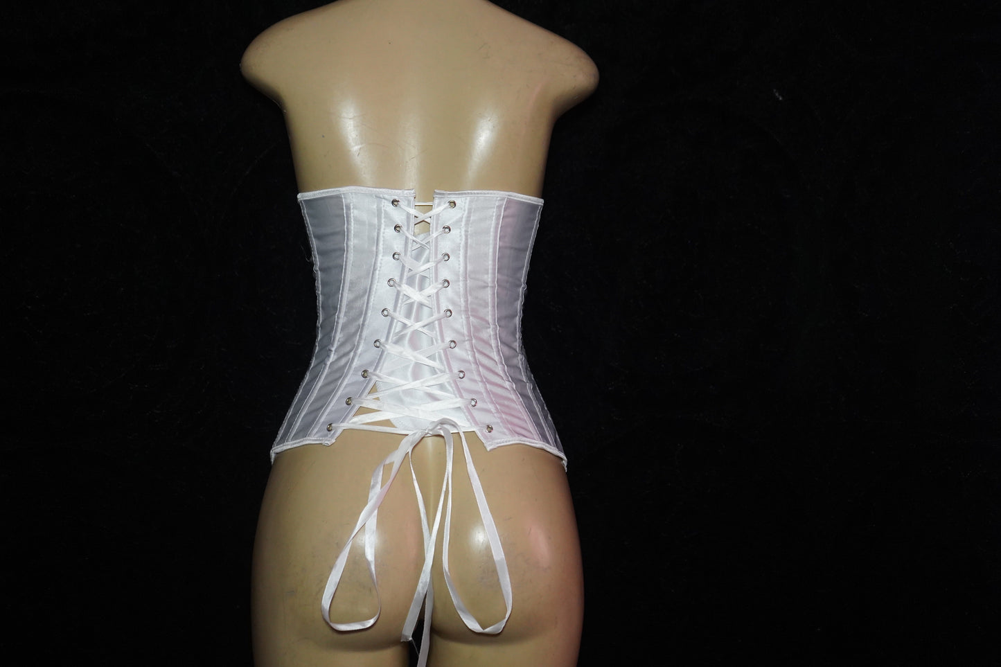 Satin feel strapless Corset top & thong